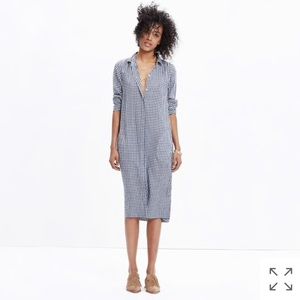 Madewell midi shirtdress in gingham check Medium